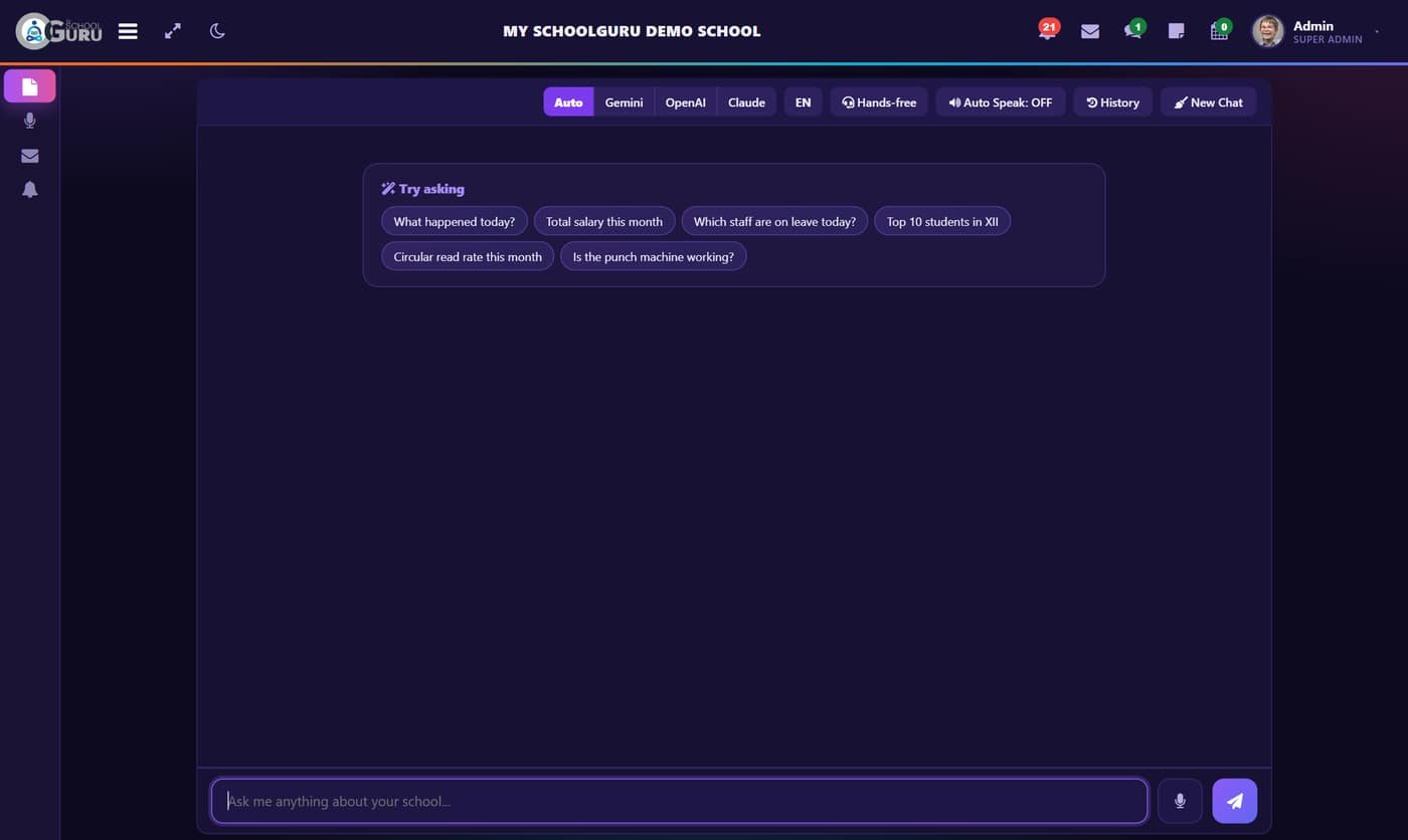AI assistant: ask in plain words, by typing or by voice
