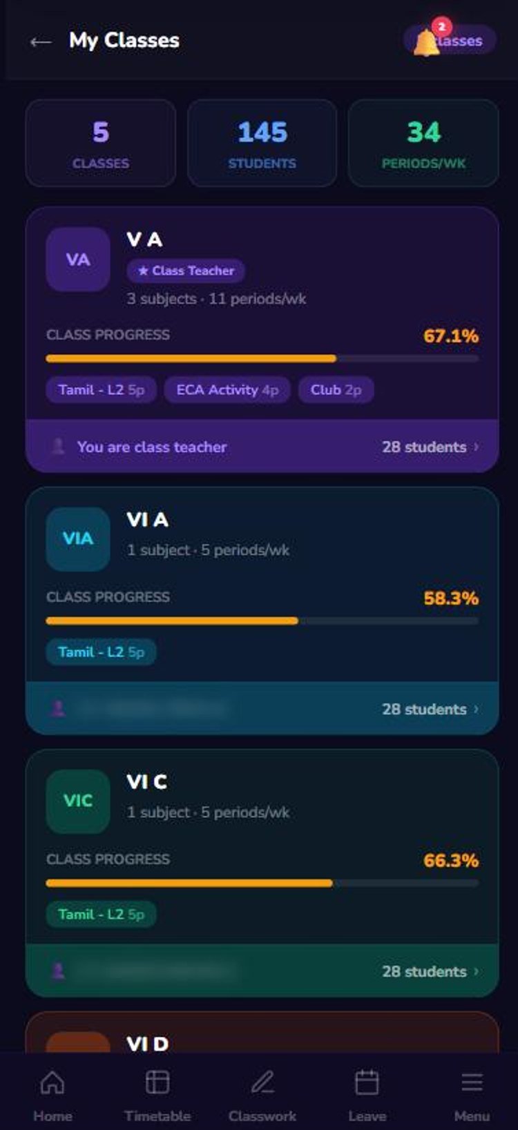 My classes